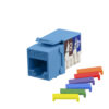 S45-3590BL-25 - Cat5e Unshielded 90 Degree Keystone Jack - Blue - 1EA/Bag, 25/Pack - Image 2